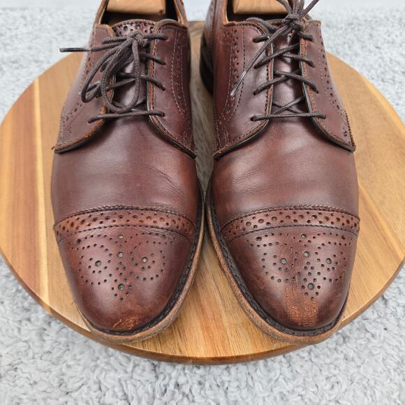 Allen Edmonds Mens 10D 6th Avenue Brown Leather Cap Toe Brogue Oxford Shoe 2026 main image 11